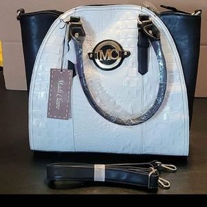 NWT Madi Claire Croc Embossed Leather satchel